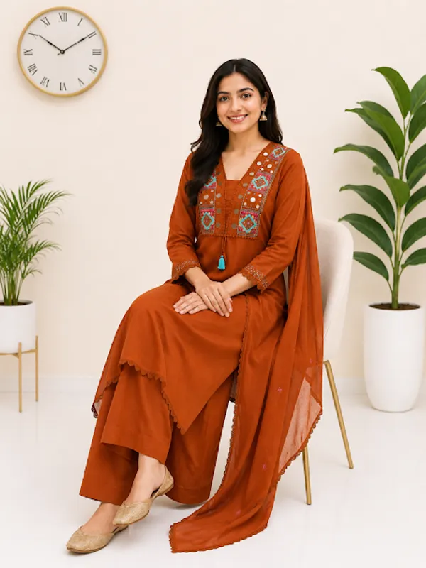 Kesar_Dust_Cotton_Kurta_Palazzo_Dupatta_For_Women