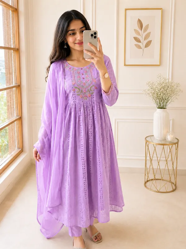 Lavender_Bloom_Cotton_Kurta_Pant_Dupatta_For_Women