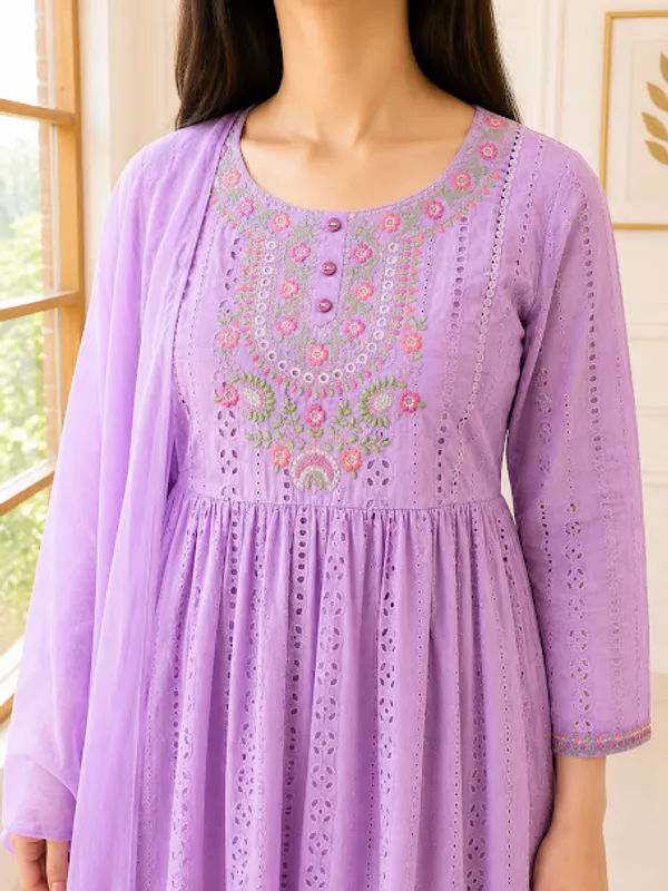 Lavender_Bloom_Cotton_Kurta_Pant_Dupatta_For_Women