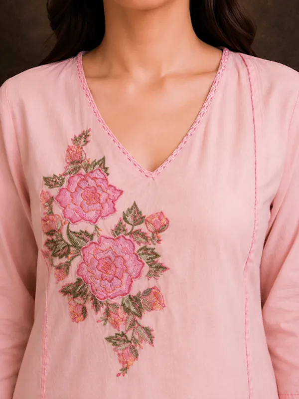 Baby_Pink_Cotton_Kurta_Pant_Dupatta_For_Women