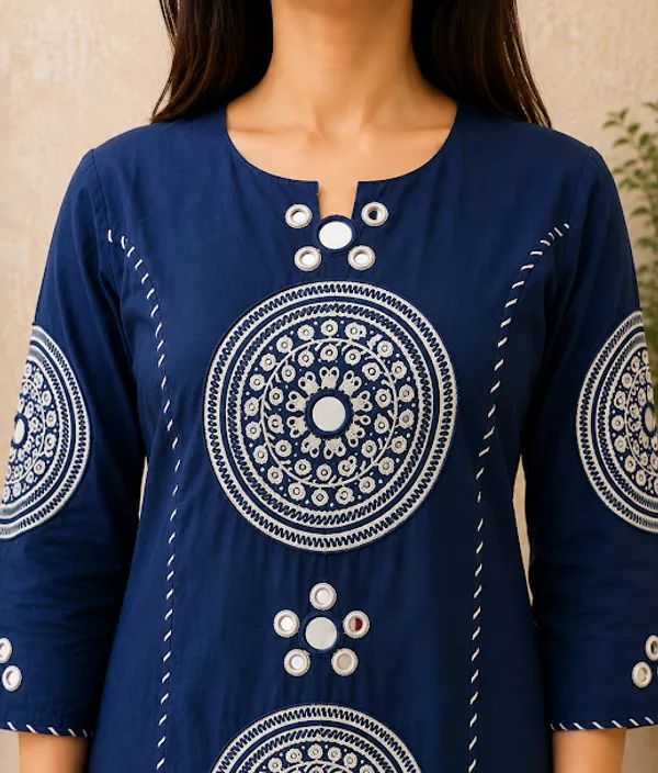 Royal_Indigo_Cotton_Kurta_Pant_Dupatta_For_Women