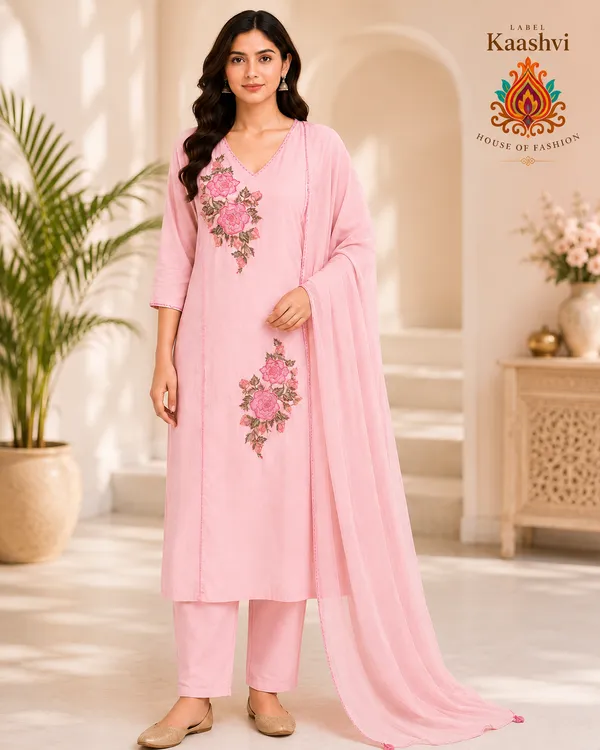 Baby_Pink_Cotton_Kurta_Pant_Dupatta_For_Women