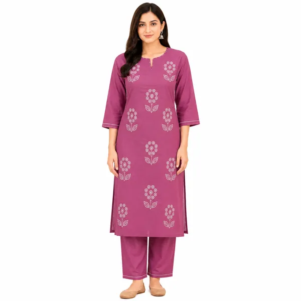 Dusty_Lavender_Cotton_Kurta_Pant_Dupatta_For_Women