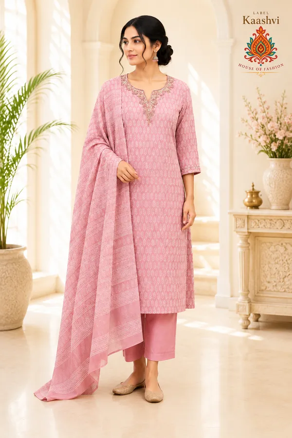 Blush_Pink_Cotton_Kurta_Pant_Dupatta_For_Women