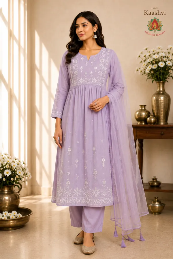 Moonlit_Lavender_Cotton_Kurta_Pant_Dupatta_For_Women