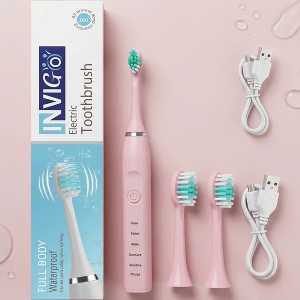 Invigo_Electric_Toothbrush_With_3_Brush_Heads_5_Cleaning_Modes_Pink