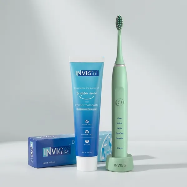 Invigo_Electric_Toothbrush_Bubble_Gum_Toothpaste_Oral_Care_Combo_Green
