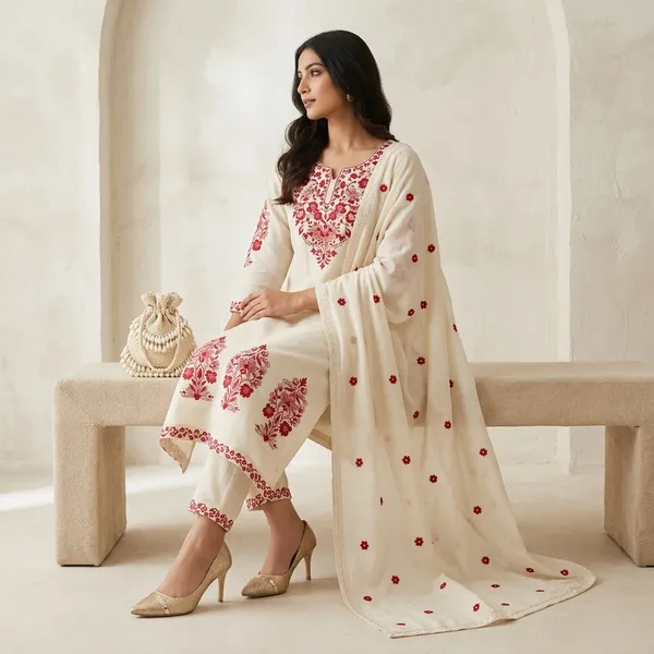 Off_White_Embroidered_Ethnic_Kurta_Set_For_Women