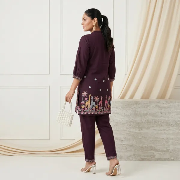 Purple_Embroidered_Cotton_Kurta_Set_For_Women
