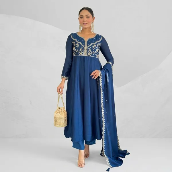 Blue_Embroidered_Anarkali_Kurta_Set_For_Women
