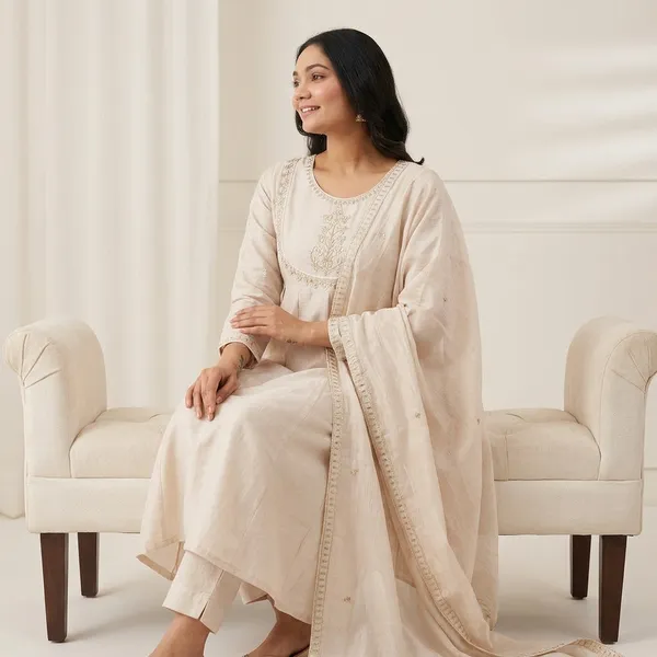 Off_White_Cotton_Embroidered_Kurta_Set_For_Women