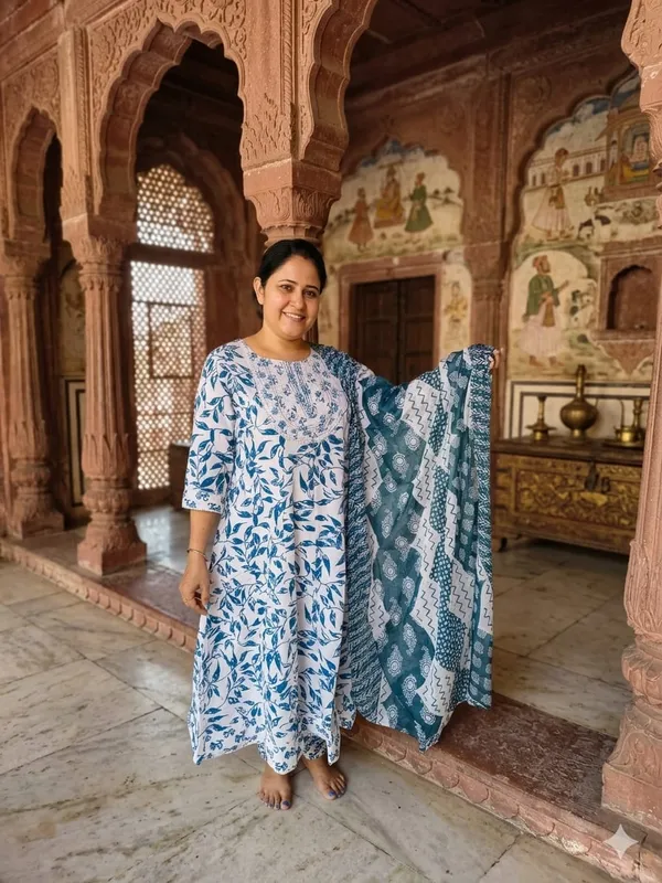 Women__Cotton_Kurti_With_Pant_And_Dupatta_Set