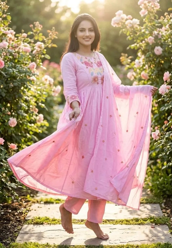 WOMEN_COTTON_KURTI_PANT_WITH_DUPATTA