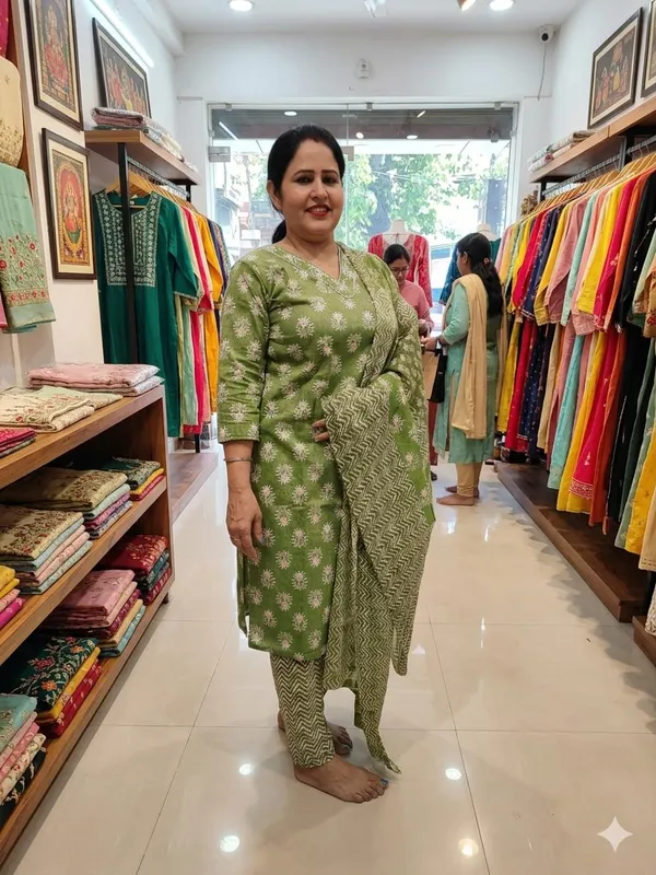 Women__Cotton_Kurti_With_Pant_And_Dupatta_Set