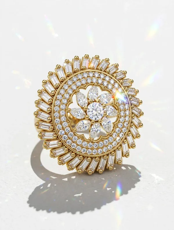 Luxury_Floral_Halo_Statement_Ring_for_Women_|_Gold_Plated_Adjustable_Cocktail_Ring_with_Cubic_Zirconia_Stones_|_Designer_Party_Wear_Fashion_Jewelry_|_Free_Size_Ring