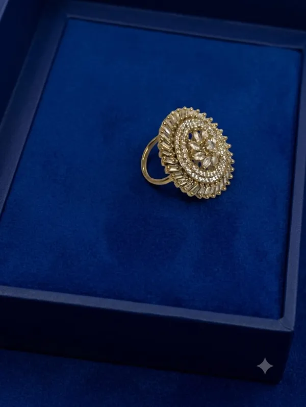 Luxury_Floral_Halo_Statement_Ring_for_Women_|_Gold_Plated_Adjustable_Cocktail_Ring_with_Cubic_Zirconia_Stones_|_Designer_Party_Wear_Fashion_Jewelry_|_Free_Size_Ring