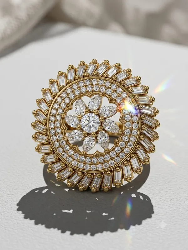 Luxury_Floral_Halo_Statement_Ring_for_Women_|_Gold_Plated_Adjustable_Cocktail_Ring_with_Cubic_Zirconia_Stones_|_Designer_Party_Wear_Fashion_Jewelry_|_Free_Size_Ring
