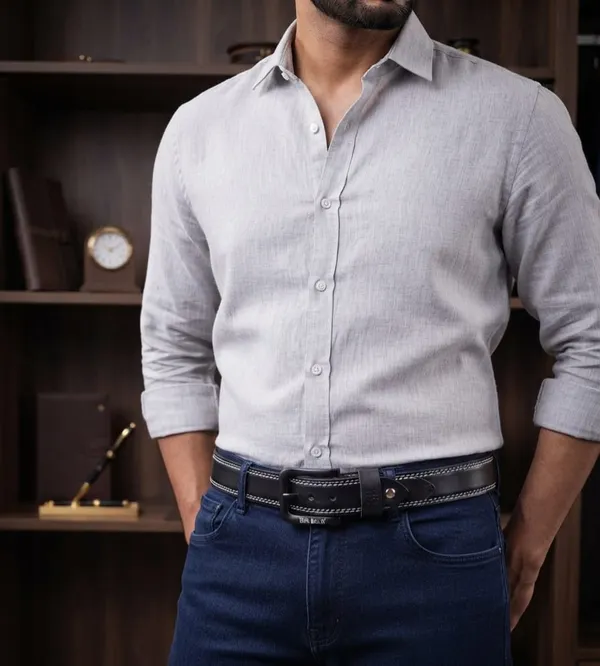 BIGGBISON_Belt_Grain_Double_Stitch_Black_