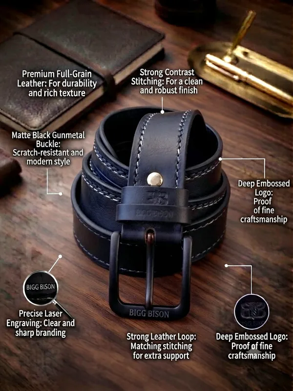 BIGGBISON_Belt_Grain_Double_Stitch_Black_