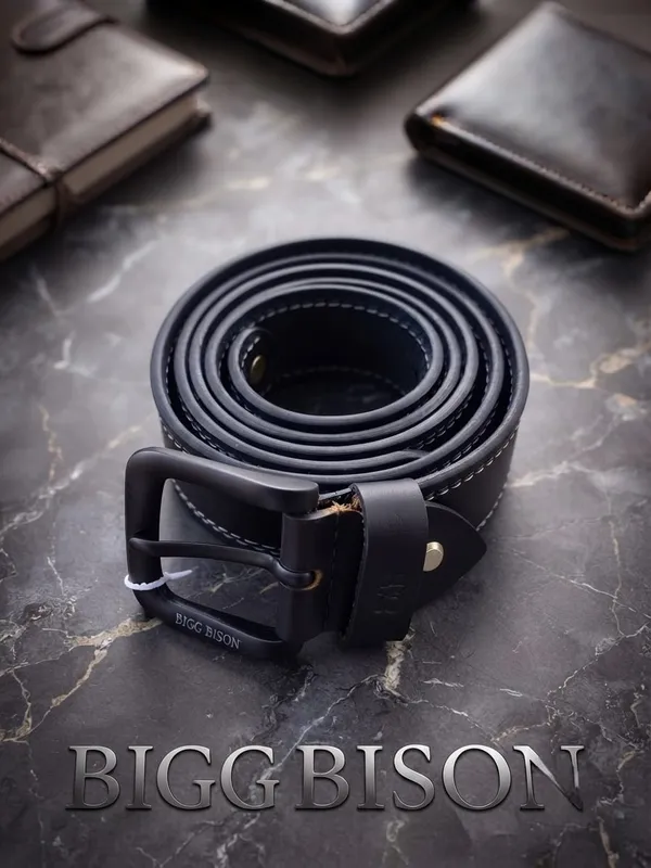 BIGGBISON_Belt_Grain_Double_Stitch_Black_