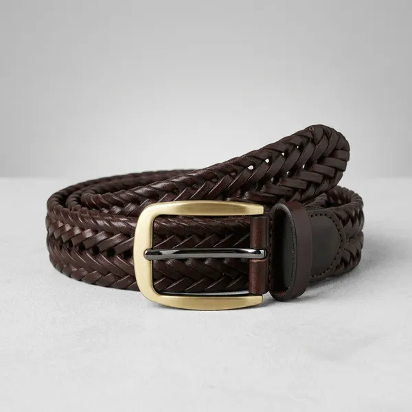 Brown_Genuine_Leather_Braided_Brass_Buckle_Belt_For_Men