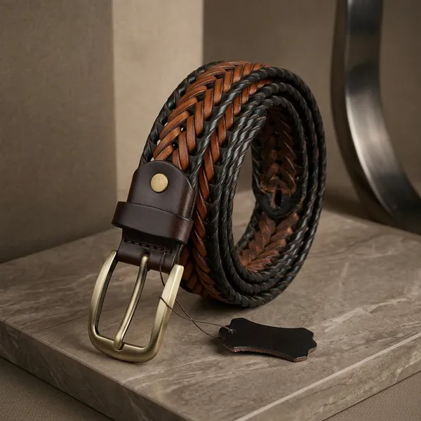 Brown_Black_Genuine_Leather_Braided_Belt_For_Men