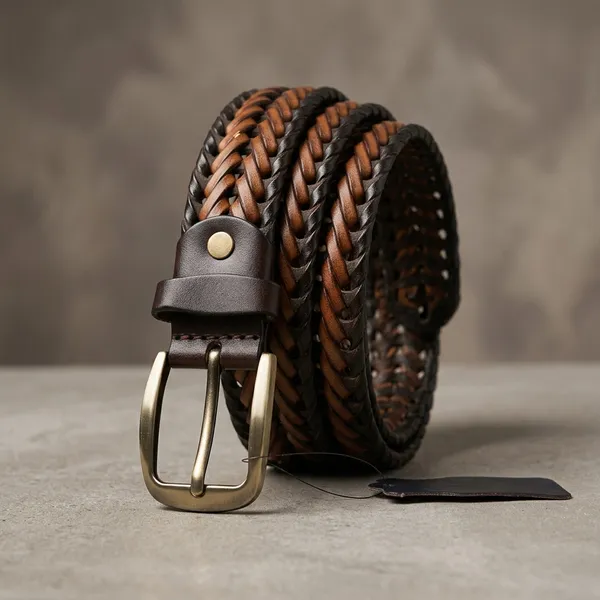 Brown_Black_Genuine_Leather_Braided_Belt_For_Men