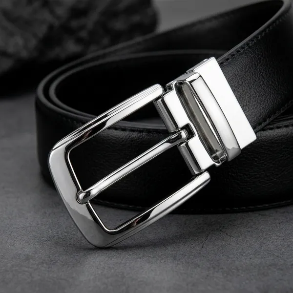 Black_Genuine_Leather_Polished_Silver_Buckle_Belt_For_Men