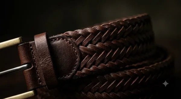 Brown_Genuine_Leather_Braided_Brass_Buckle_Belt_For_Men
