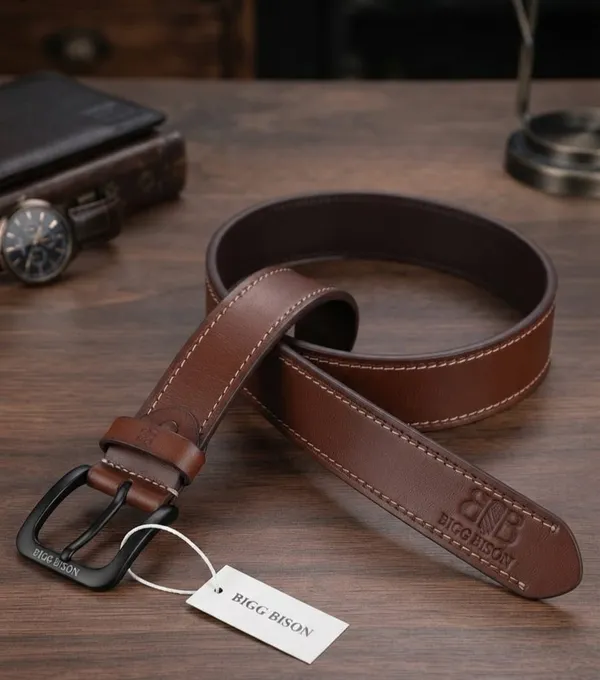 BIGGBISON_BELT_Grain_Double_Stitch_Brown_