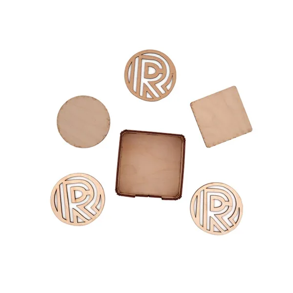 Engineered_Wood_Modern_Square_Circle_Coaster_Set_Of_6