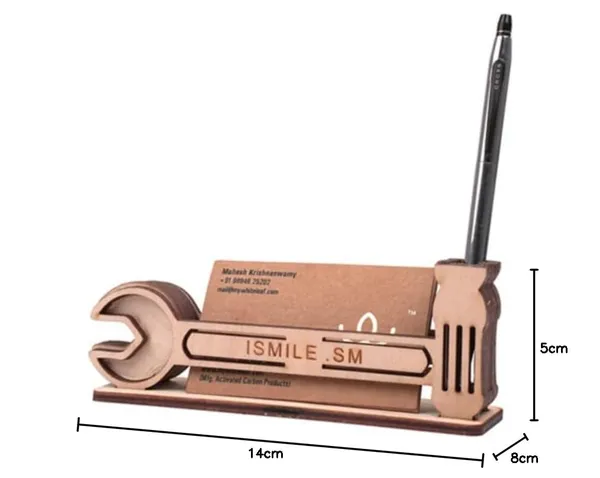 Wooden_Classic_Brown_Tabletop_Pen_Stand_With_Card_Holder