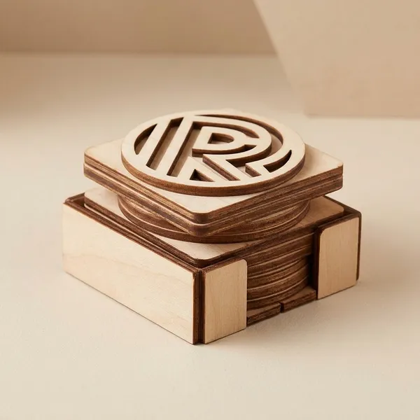 Engineered_Wood_Modern_Square_Circle_Coaster_Set_Of_6