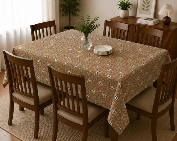 Wowhome_Everyday_Dining_Table_Cover_|_Waterproof_|_4-6-8_Seater_|_Brown_floral_print