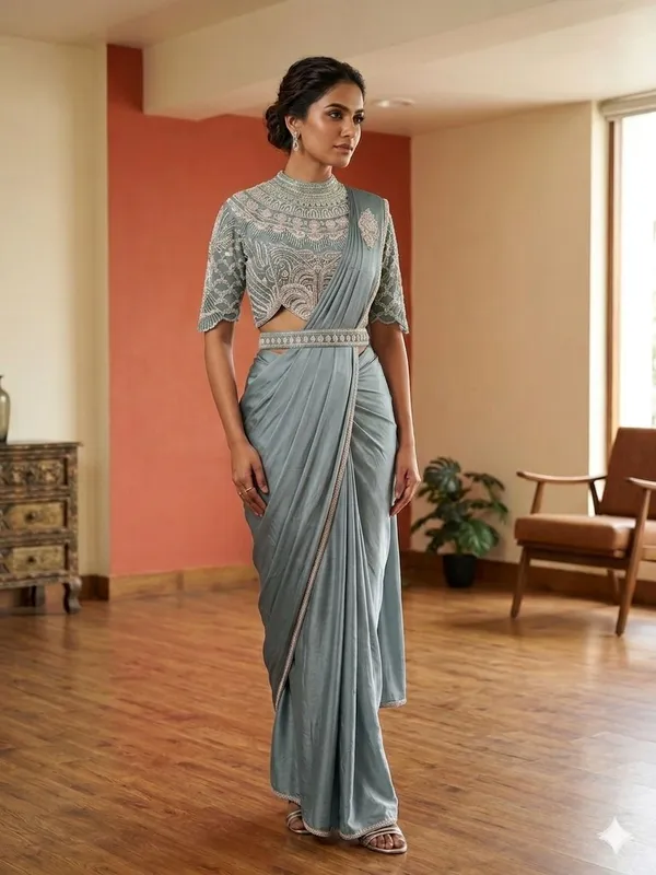 Grey_Lycra_Embellished_Draped_Saree_Gown_For_Women