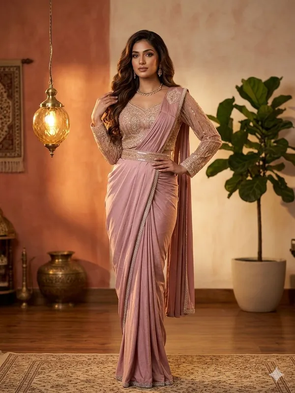 Rose_Gold_Lycra_Sequin_Embroidered_Saree_For_Women