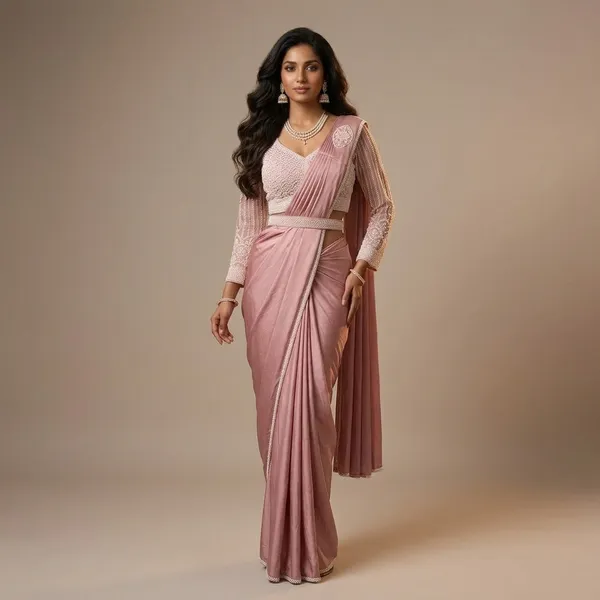 Pink_Lycra_Embellished_Pre-Stitched_Saree_With_Blouse_For_Women