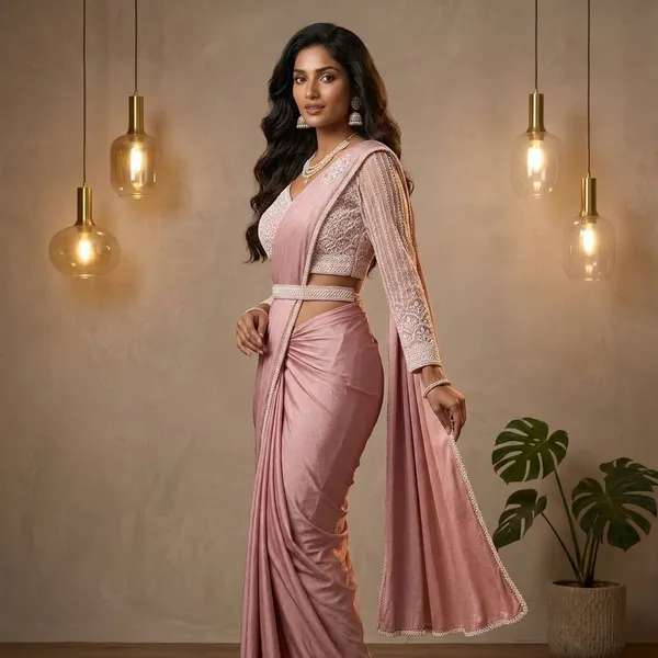Pink_Lycra_Embellished_Pre-Stitched_Saree_With_Blouse_For_Women