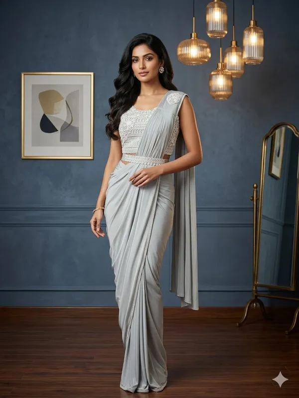 Grey_Lycra_Embellished_Pre-Stitched_Saree_For_Women