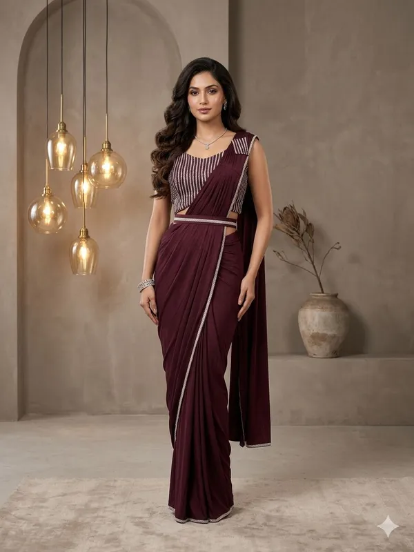 Maroon_Lycra_Embellished_Pre-Stitched_Saree_For_Women