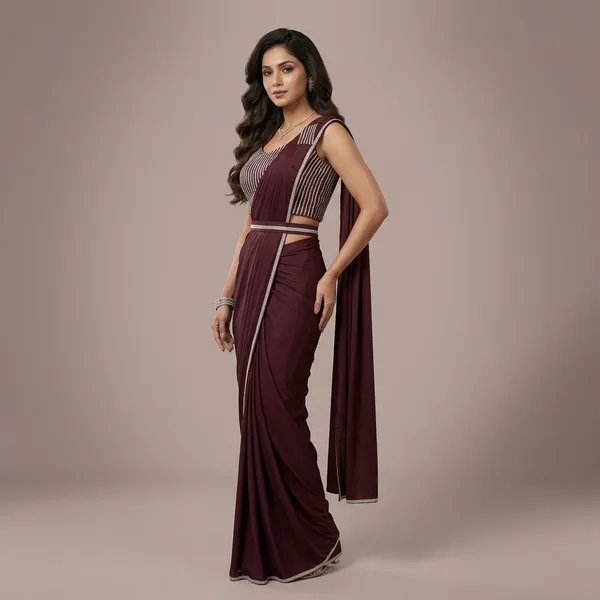 Maroon_Lycra_Embellished_Pre-Stitched_Saree_For_Women