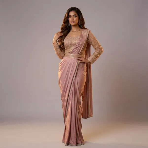 Rose_Gold_Lycra_Sequin_Embroidered_Saree_For_Women