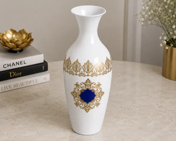 White_Metal_Premium_Vase_For_Floral_Arrangement
