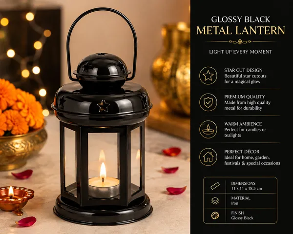 StarGlow_Iron_Lantern_with_Star_Cutouts_|_Glossy_Black_Metal_Candle_Holder_for_Home,_Garden_&_Festive_Decor