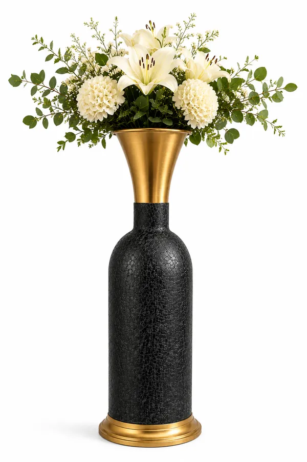 Black_Textured_Premium_Metal_Vase_For_Modern_Home_Decor