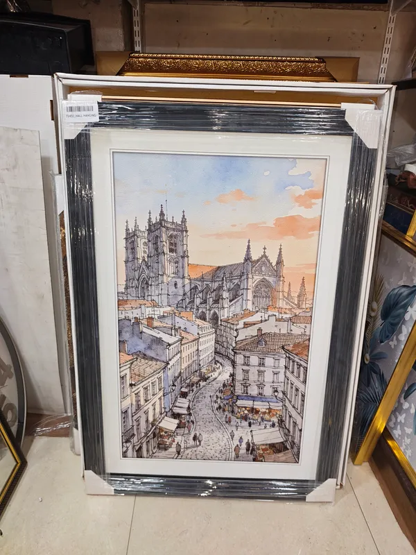 Black_Wood_Framed_European_Cityscape_Architectural_Wall_Art_Print