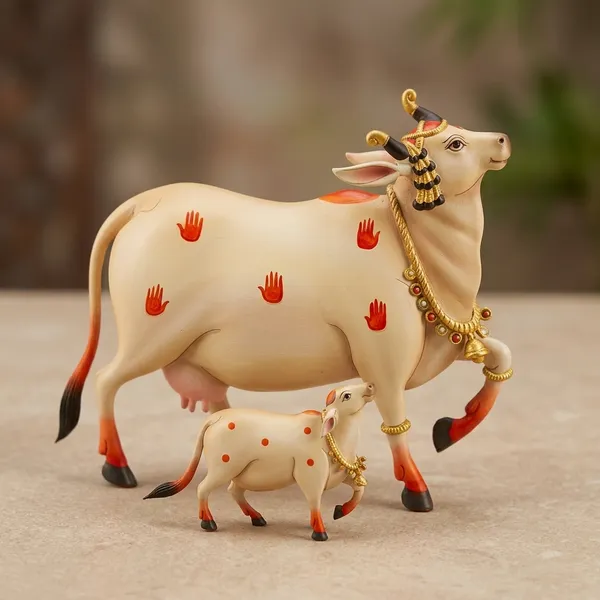 Decorative_Cow_And_Calf_Figurine_Set_With_Floral_Arch_Design