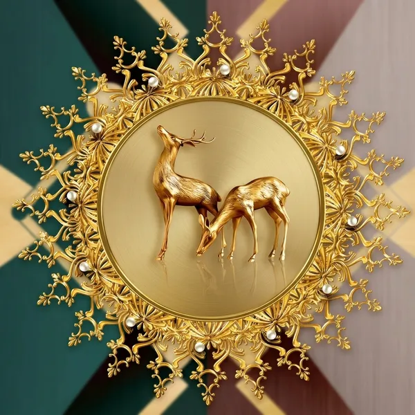 Golden_Deer_Ornamental_Wall_Decor_With_Sunburst_Frame