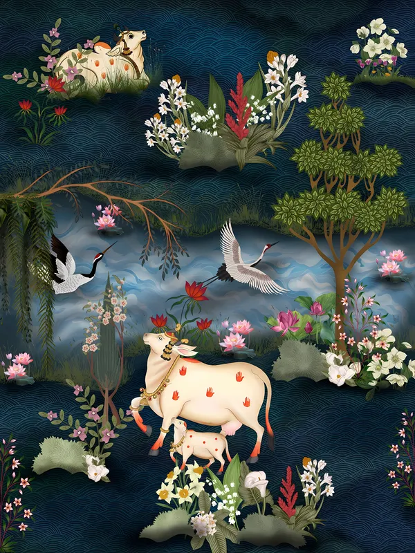 Traditional_Indian_Pastoral_Scene_Decorative_Wall_Art_Print