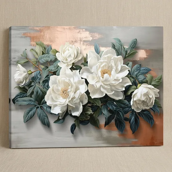 White_Magnolia_Floral_Painting_Wall_Art_For_Home_Decor